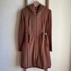 Carlota Wool Heavy Duty Midi Length Hooded Coat sz: Small